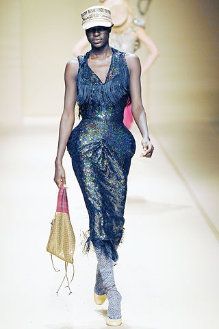 blue sequined sleeveless dress
