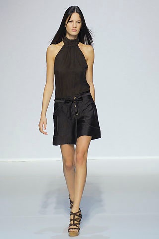 black silk halterneck top and shorts