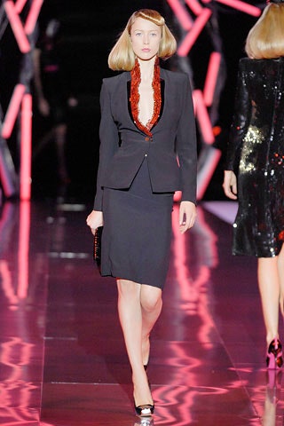 black silk fitted pencil skirt