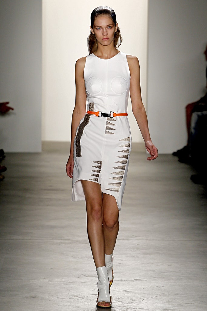 fitted white sleeveless dress