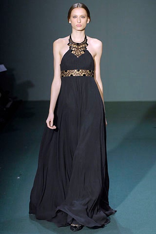black silk halter gown
