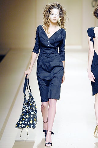 black fitted midi dress with bag