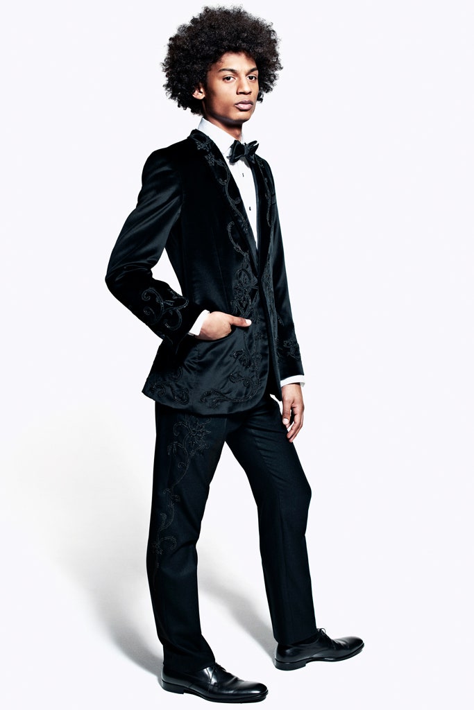 black velvet tailored suit