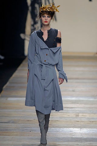 gray relaxed off-shoulder dress with boots