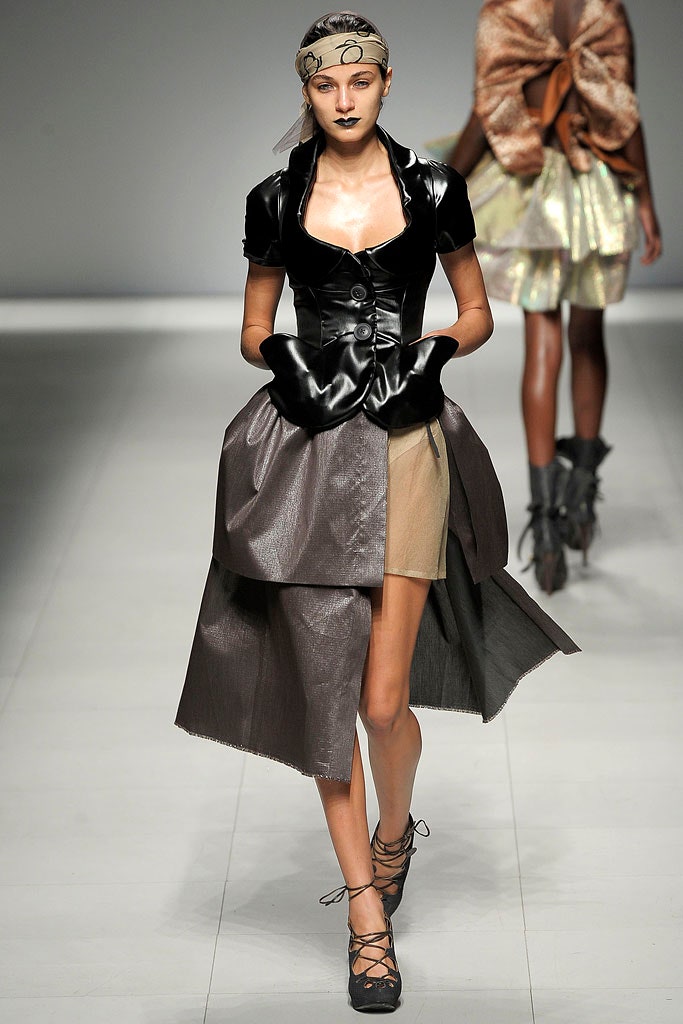 black and brown layered dress