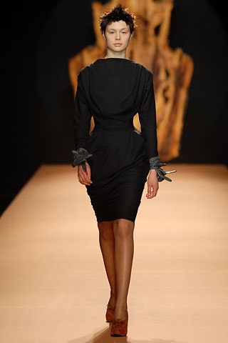 black silk fitted dress