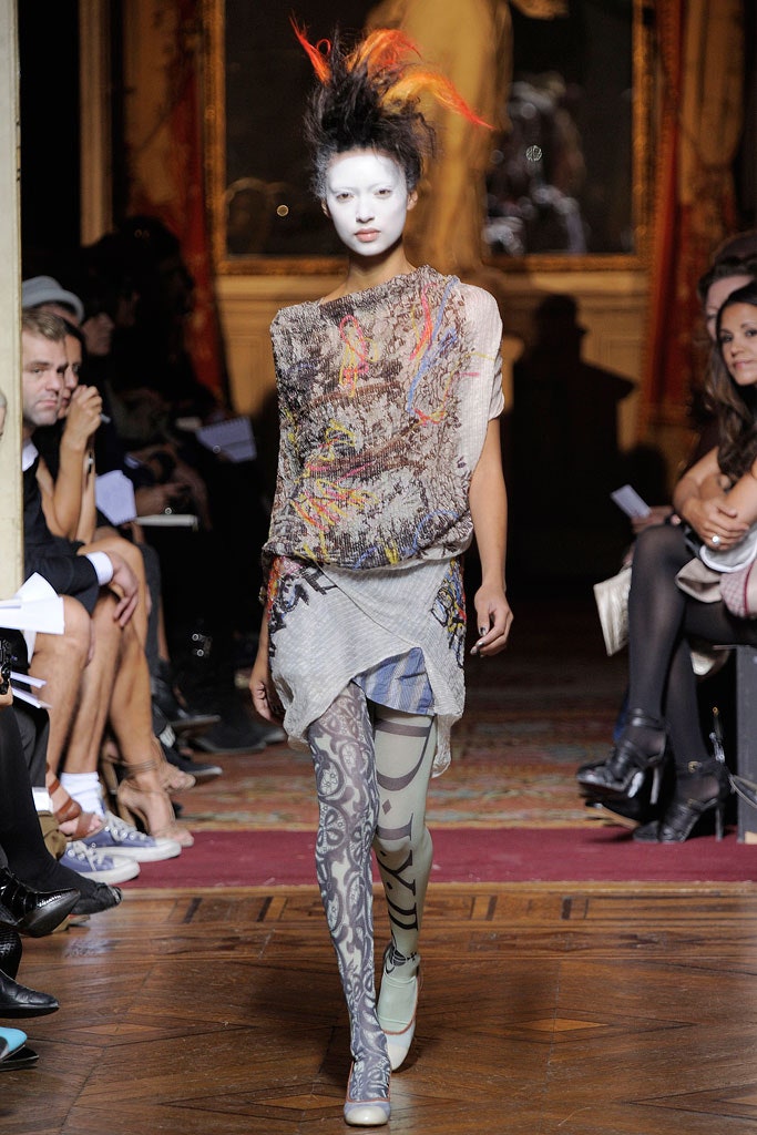 multi-colored silk top and skirt