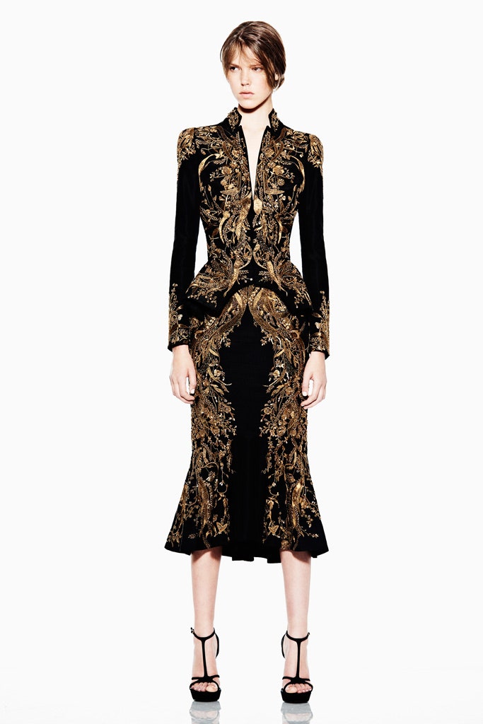 black gold embroidered midi dress