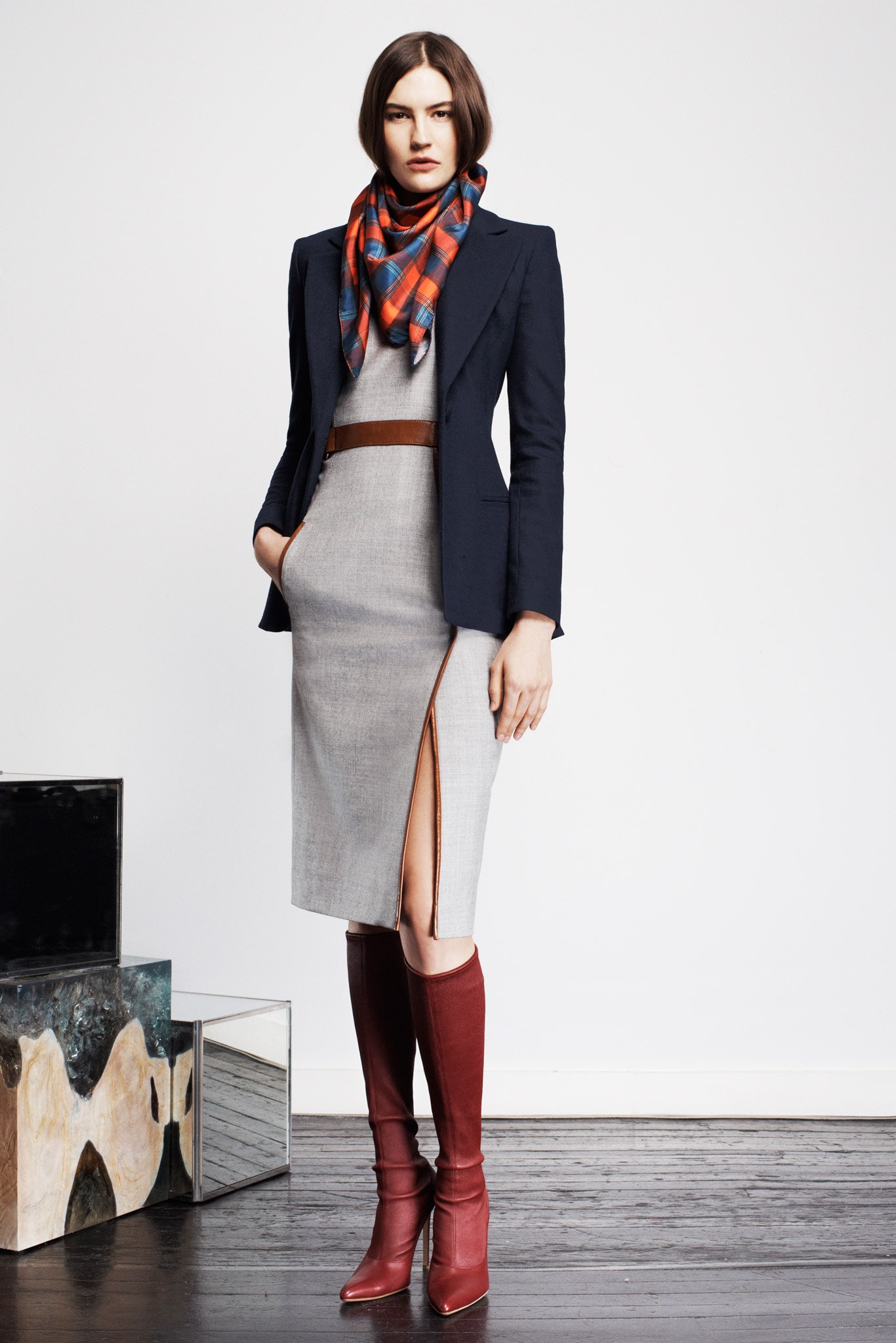 red checked scarf
