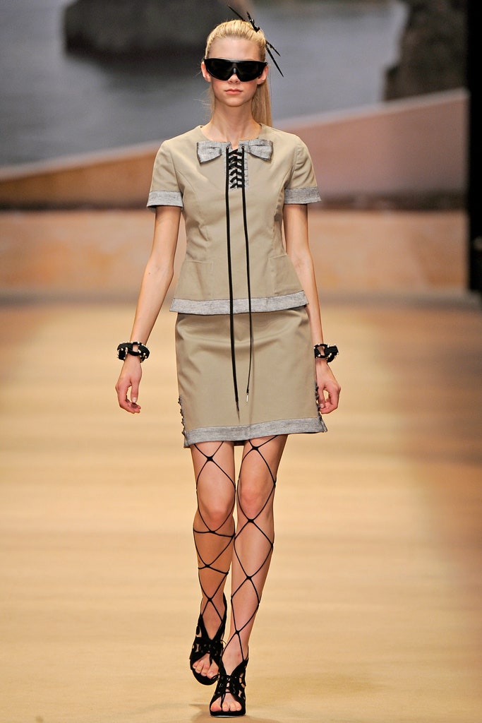beige fitted mini dress