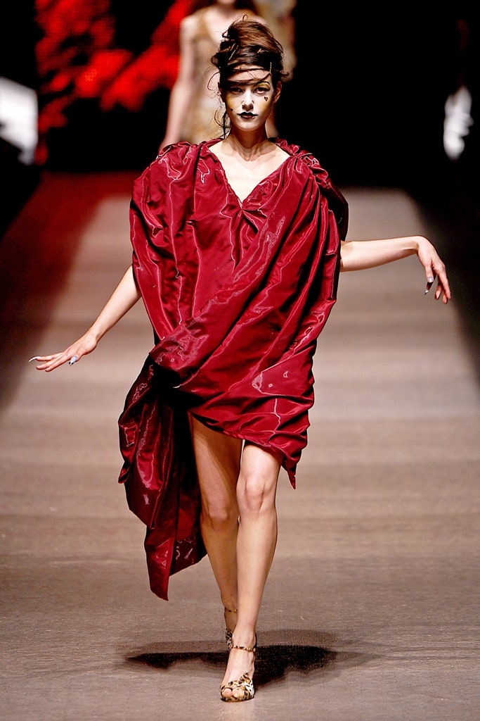 red silk sleeveless dress