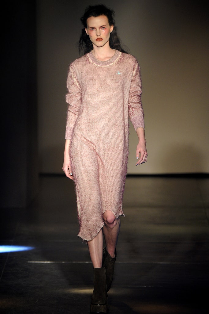 pink relaxed wool midi dress