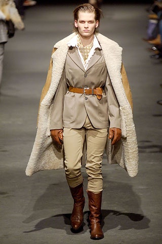 beige wool coat with gray blazer