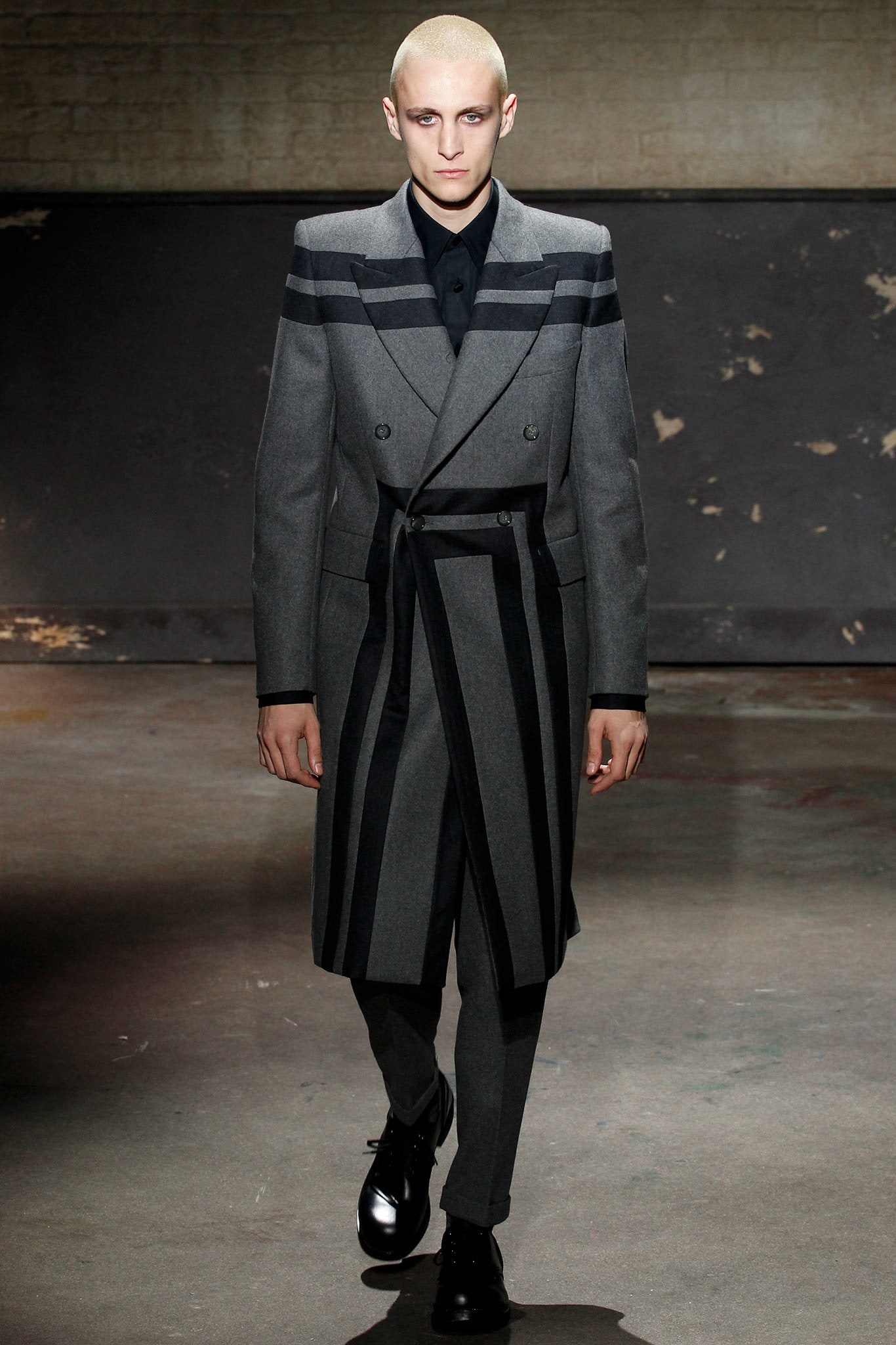 gray tailored coat and pants