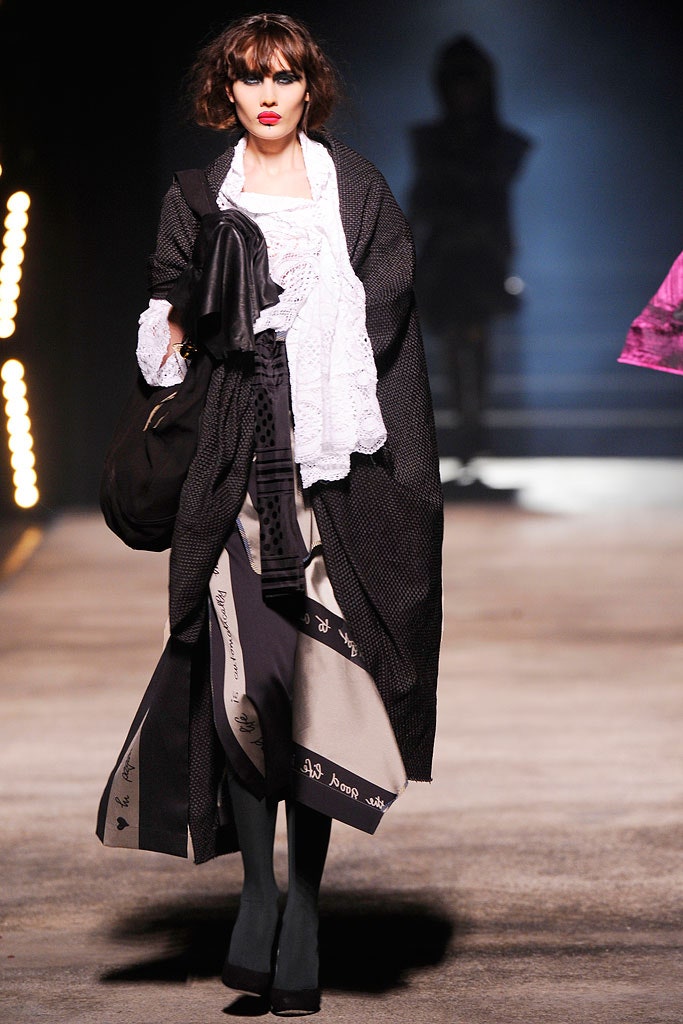 black coat and layered dress