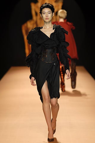 black silk mini dress with corset