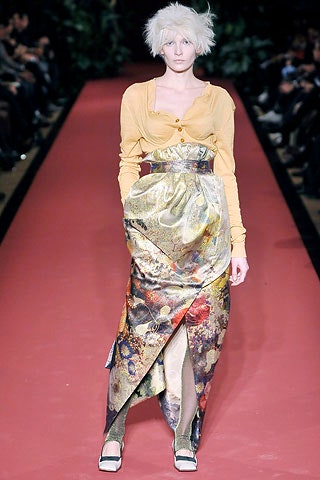 multi silk slit fitted high-waisted pleated flowing skirt