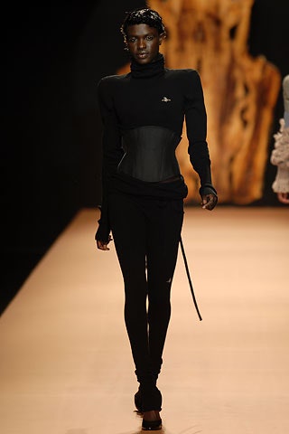 black fitted bodysuit and pants