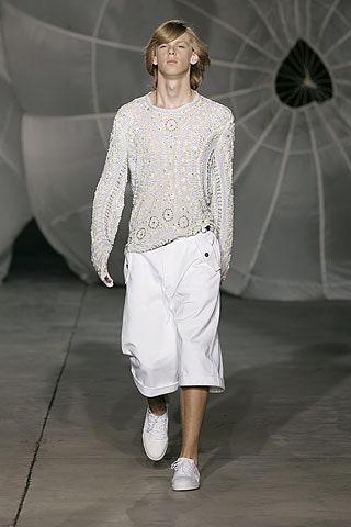 white embroidered top with shorts