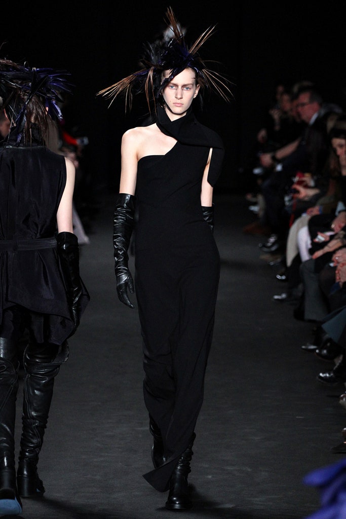 black feather structured embellished hat