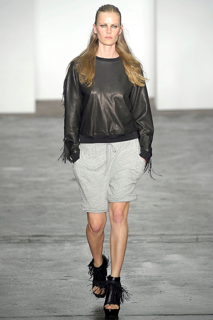 black leather top with fringes