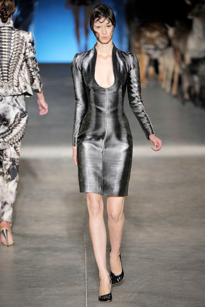 black leather sleeveless mini dress