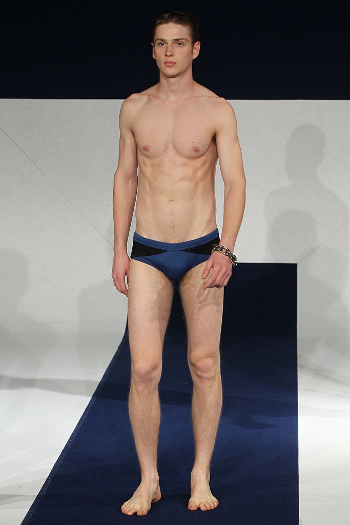 blue neoprene fitted swimsuit