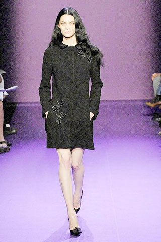 fitted black wool coat