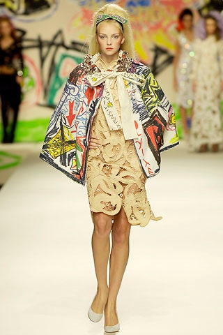 multi silk long-sleeve relaxed printed cape