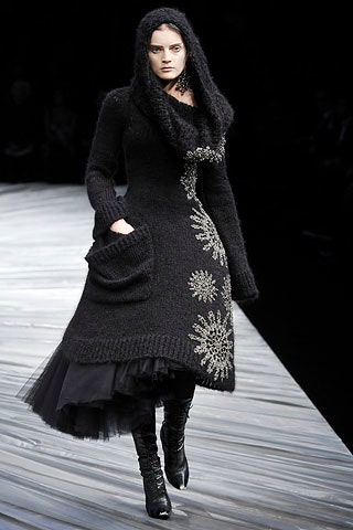 black wool coat with tulle skirt
