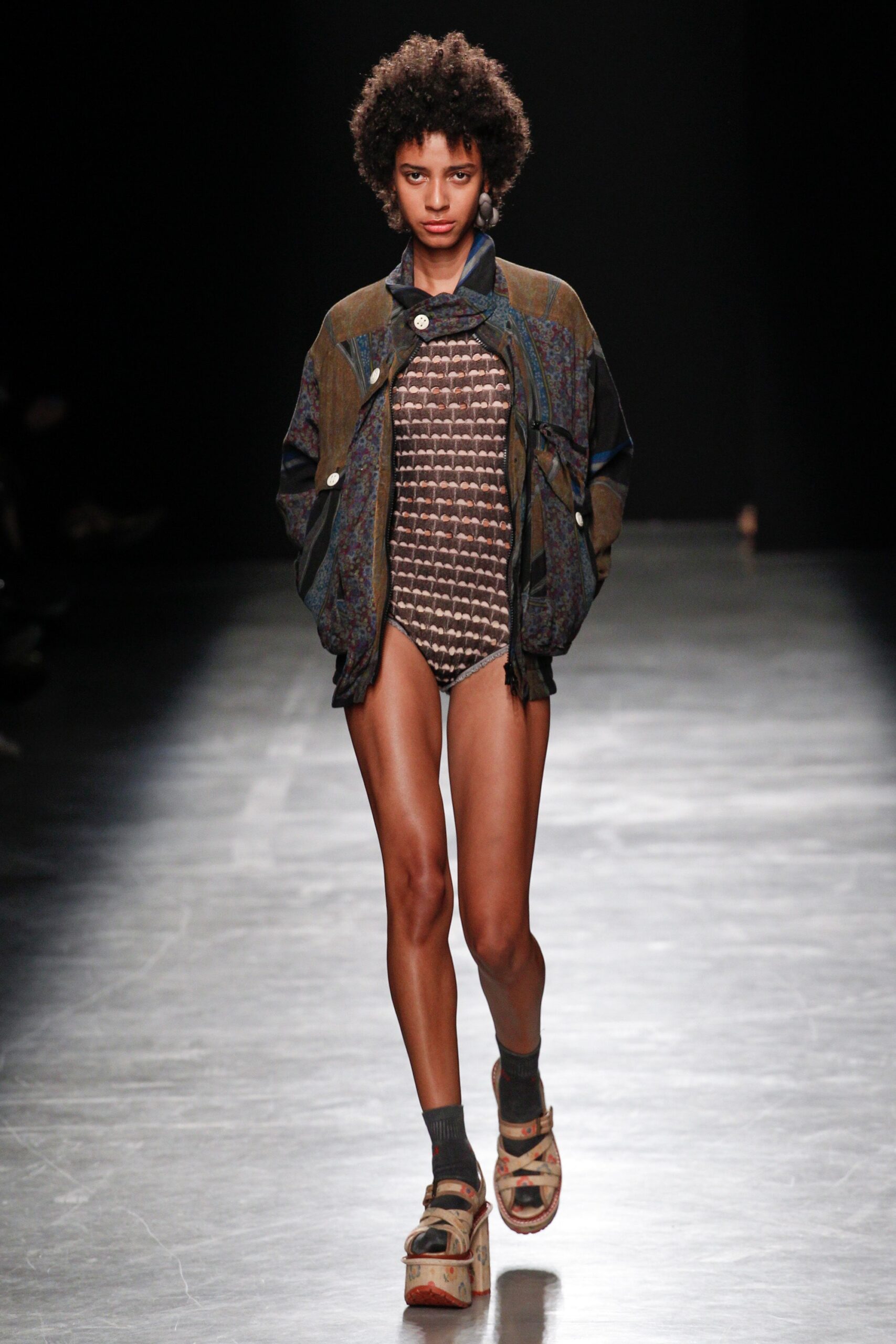 multi-colored relaxed jacket with bodysuit