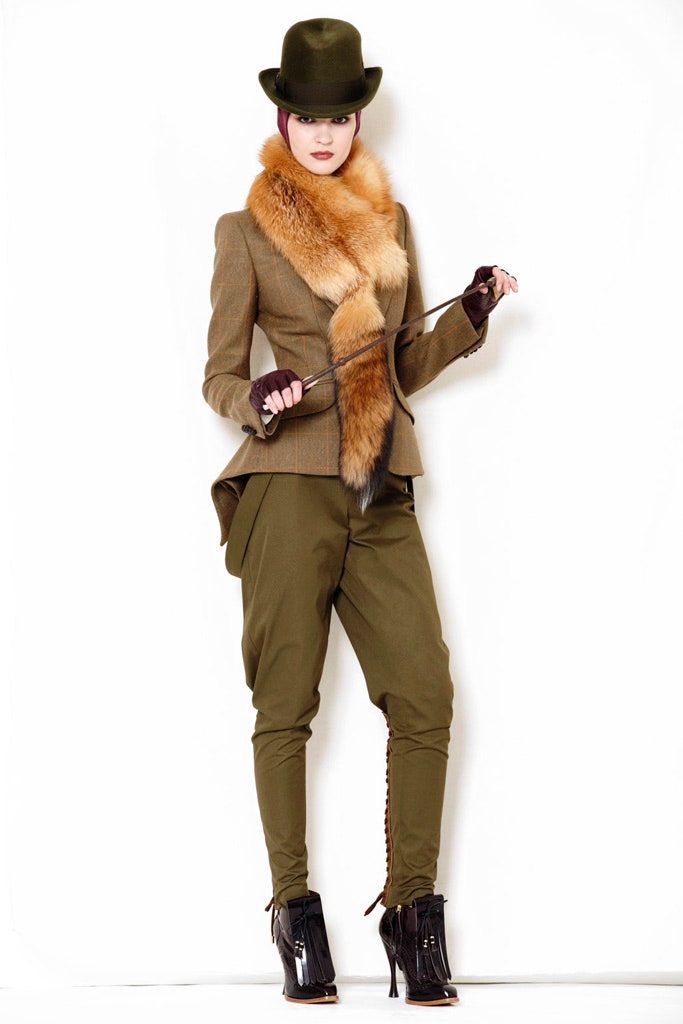 orange fur layered scarf