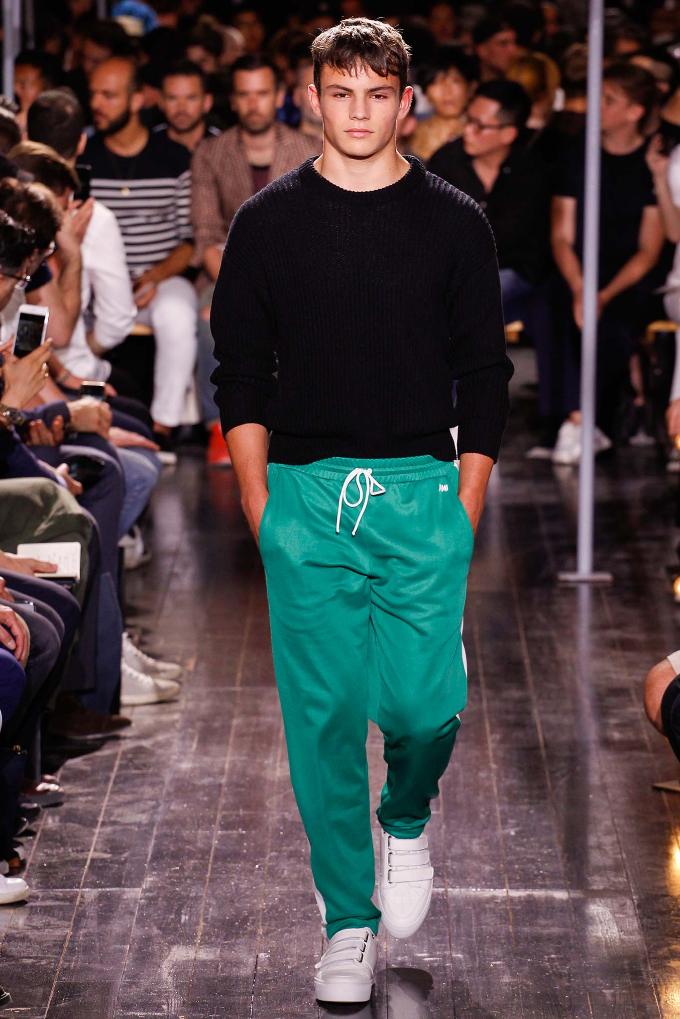 black sweater green pants outfit