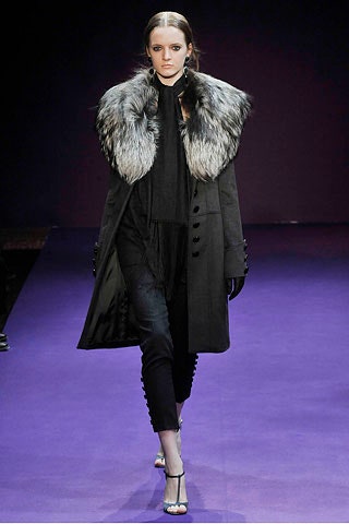 black wool coat with fur collar