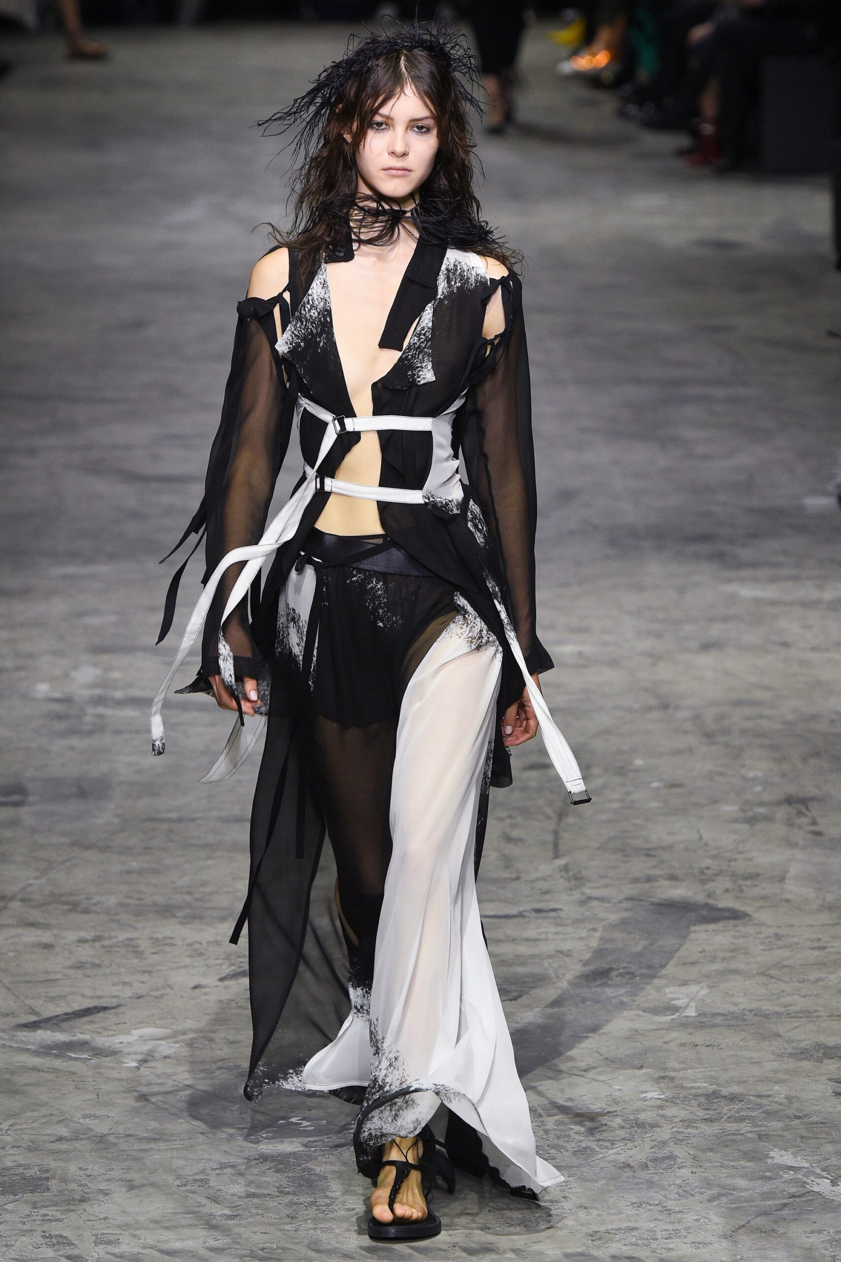 black and white layered dress