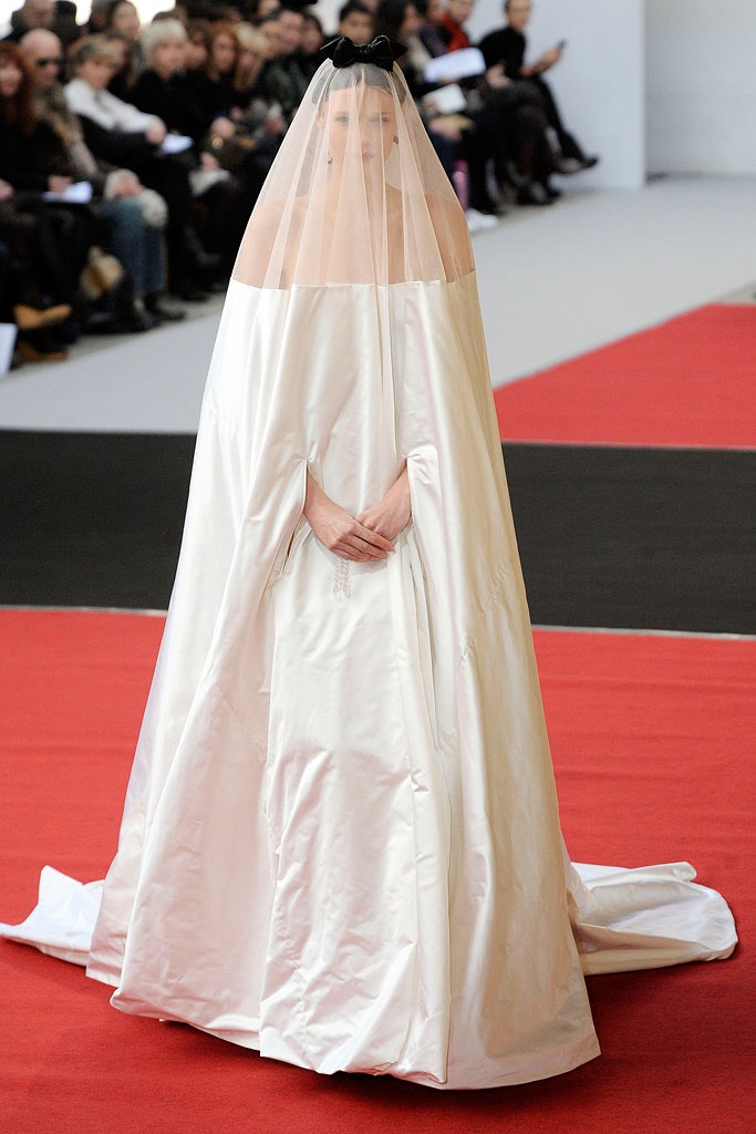 white silk gown with veil