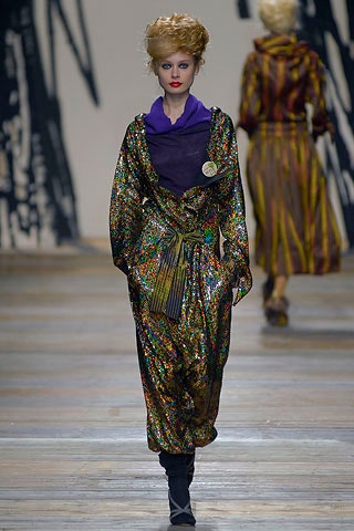 multi-colored relaxed midi dress with purple top