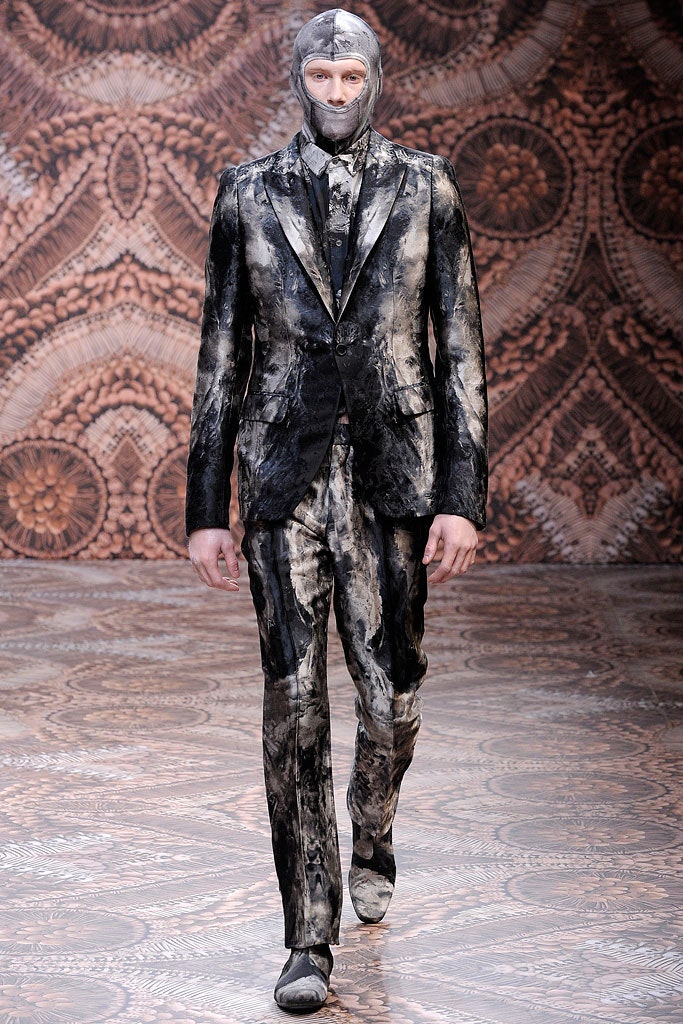 tailored black and gray suit