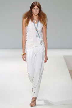 white fitted top and relaxed pants