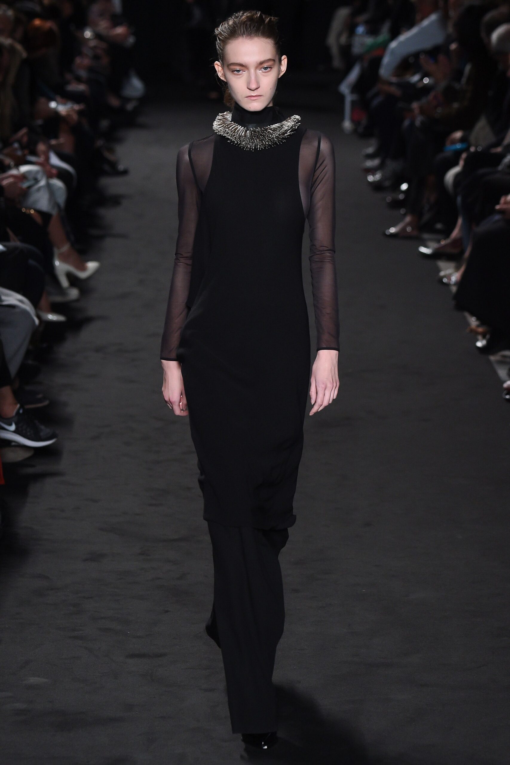 black silk fitted midi dress