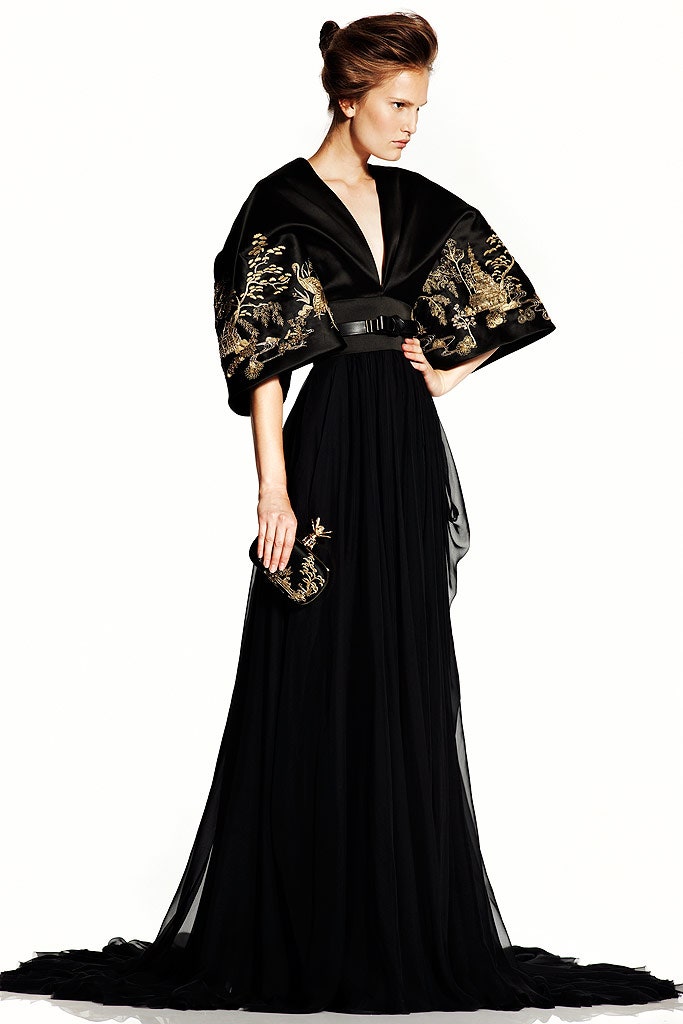 black silk embroidered clutch