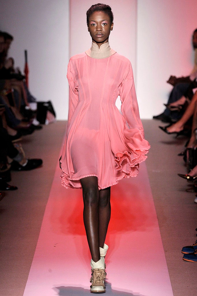 pink chiffon relaxed dress