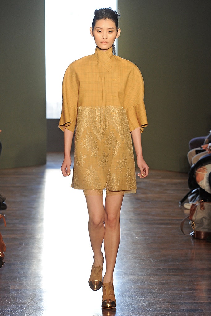 gold silk collared mini dress