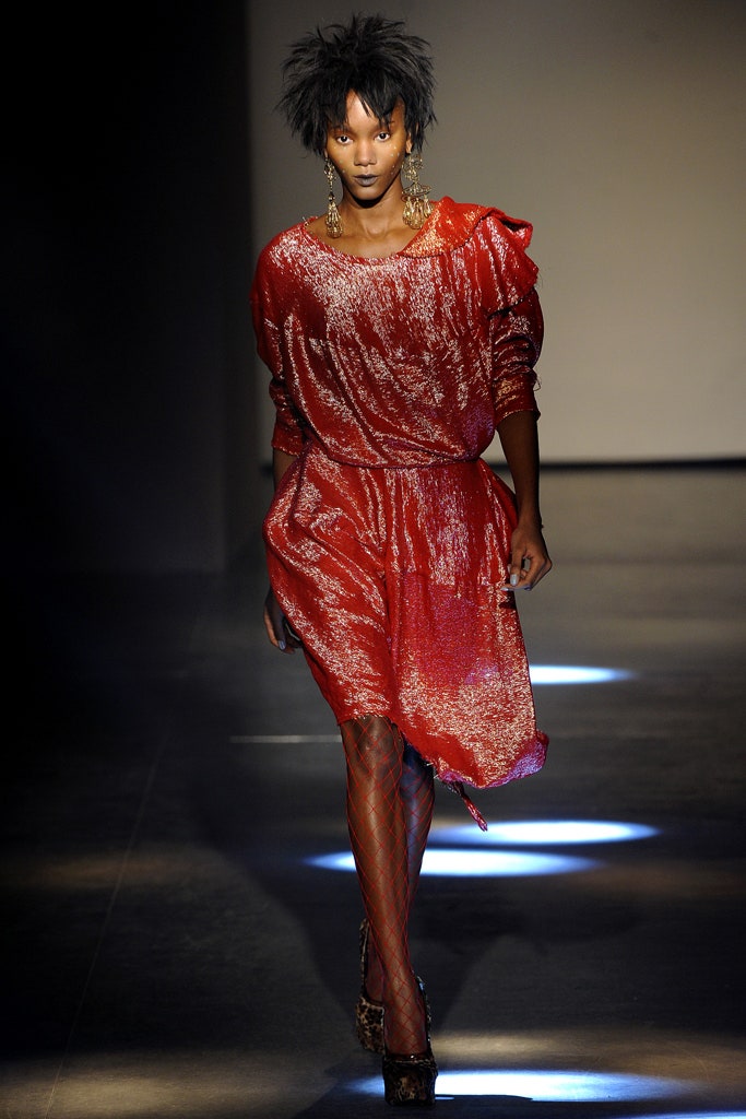 red shiny relaxed dress