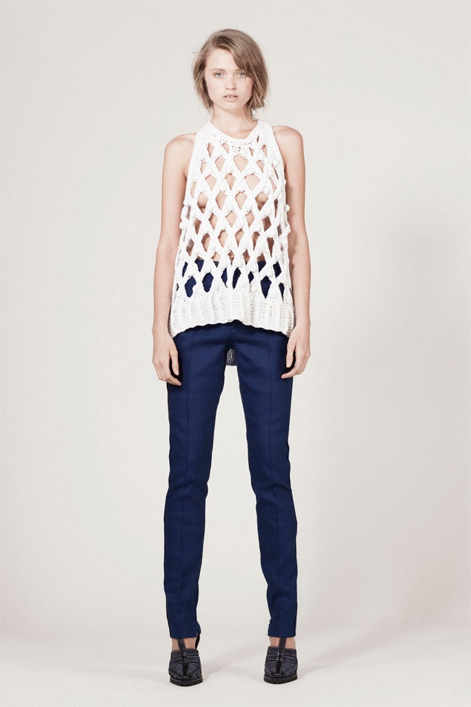 white cotton sleeveless high-neck fitted top