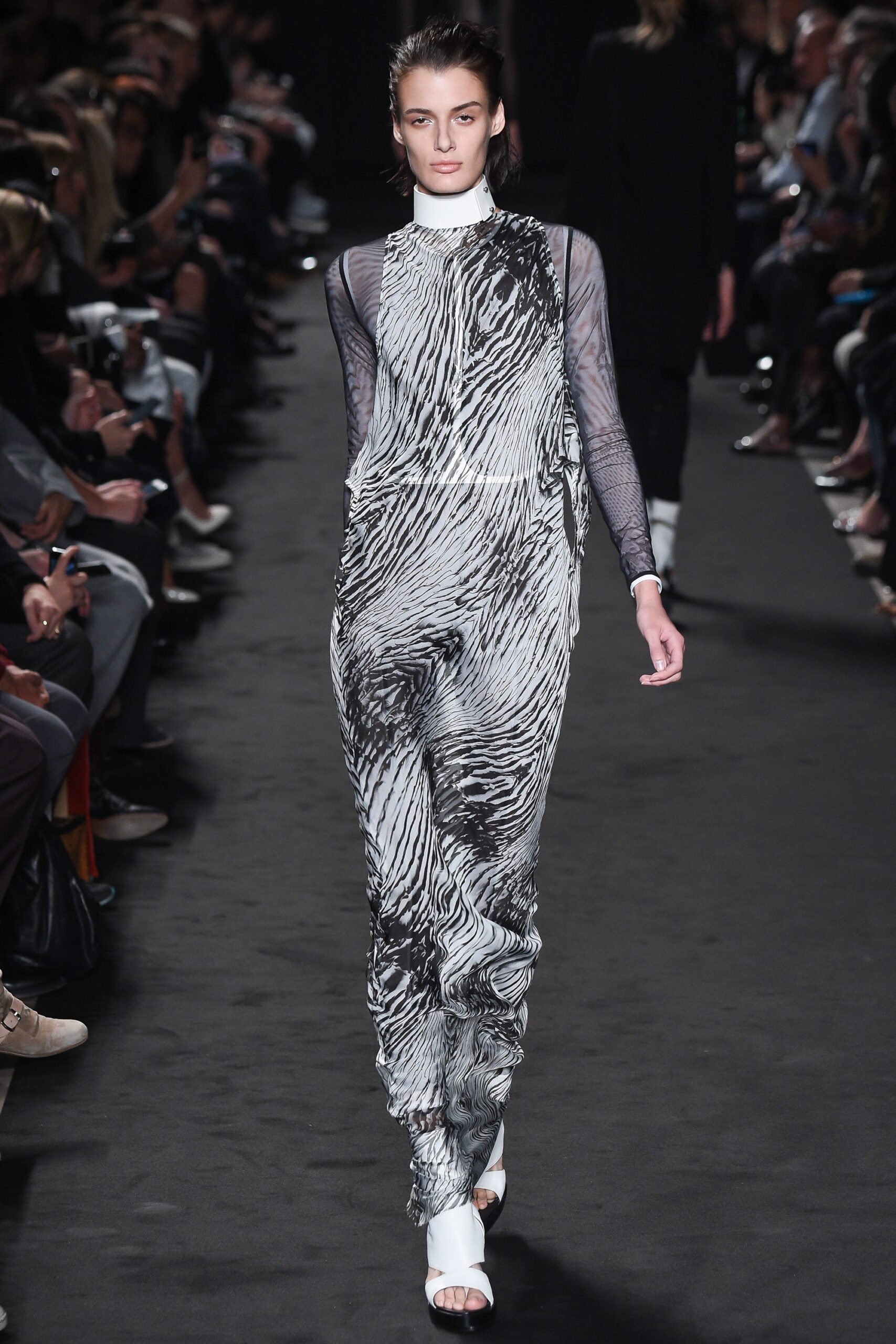 black and white printed jumpsuit