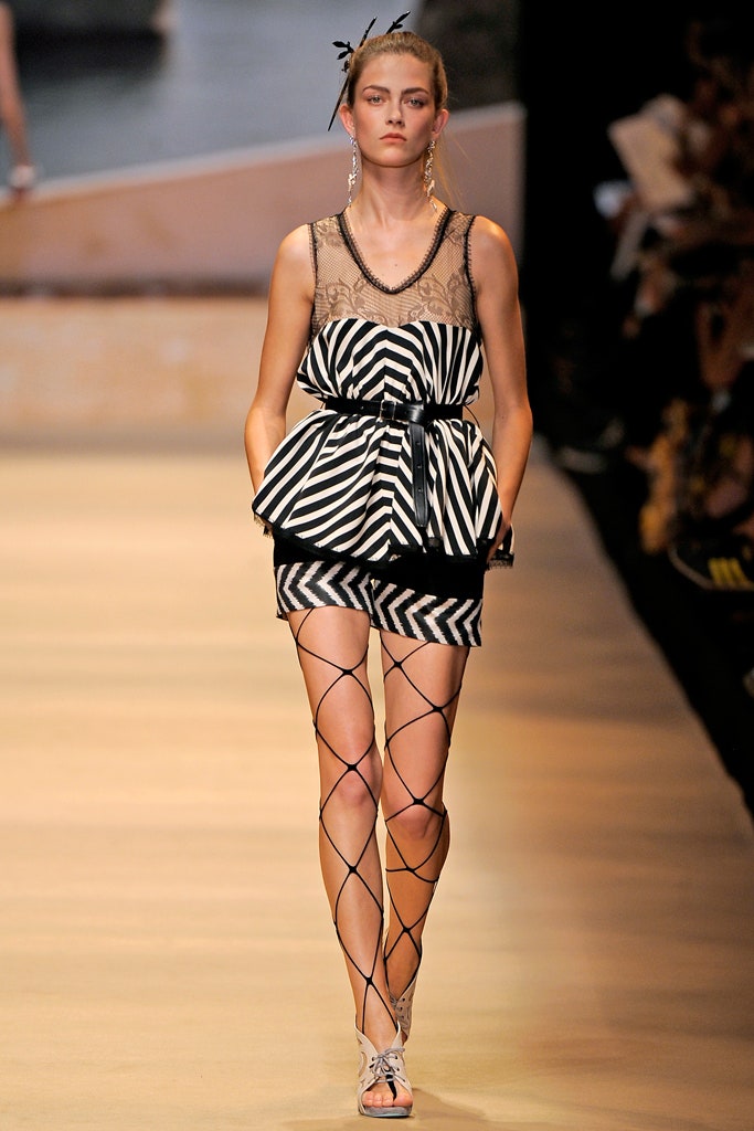 black and white pleated mini dress