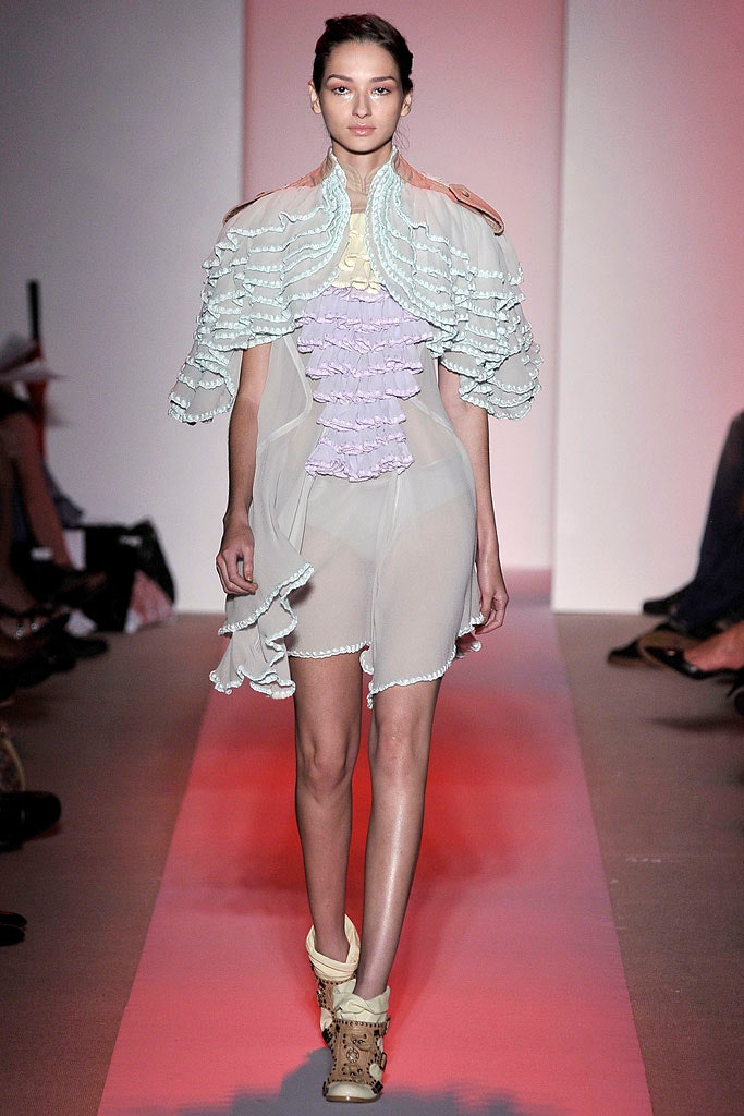 sheer mini dress with layered cape