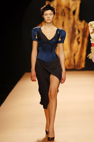 blue silk fitted asymmetric dress