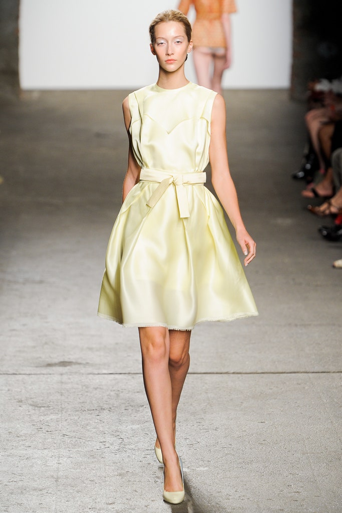 yellow silk sleeveless dress